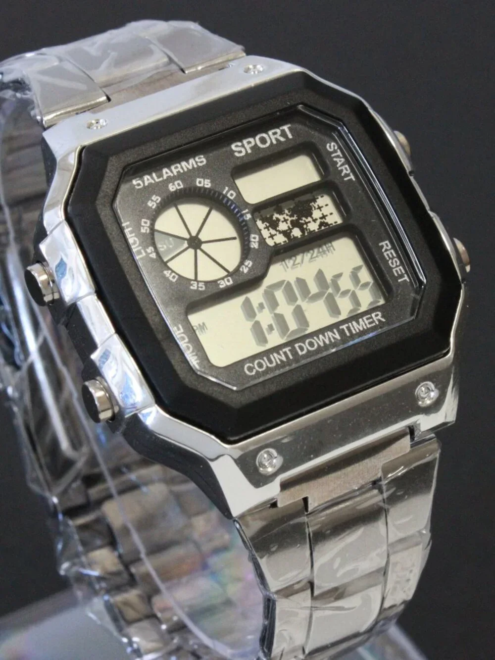 Royal Style Dual Time Alarm Stop Watch Count Down Timer
